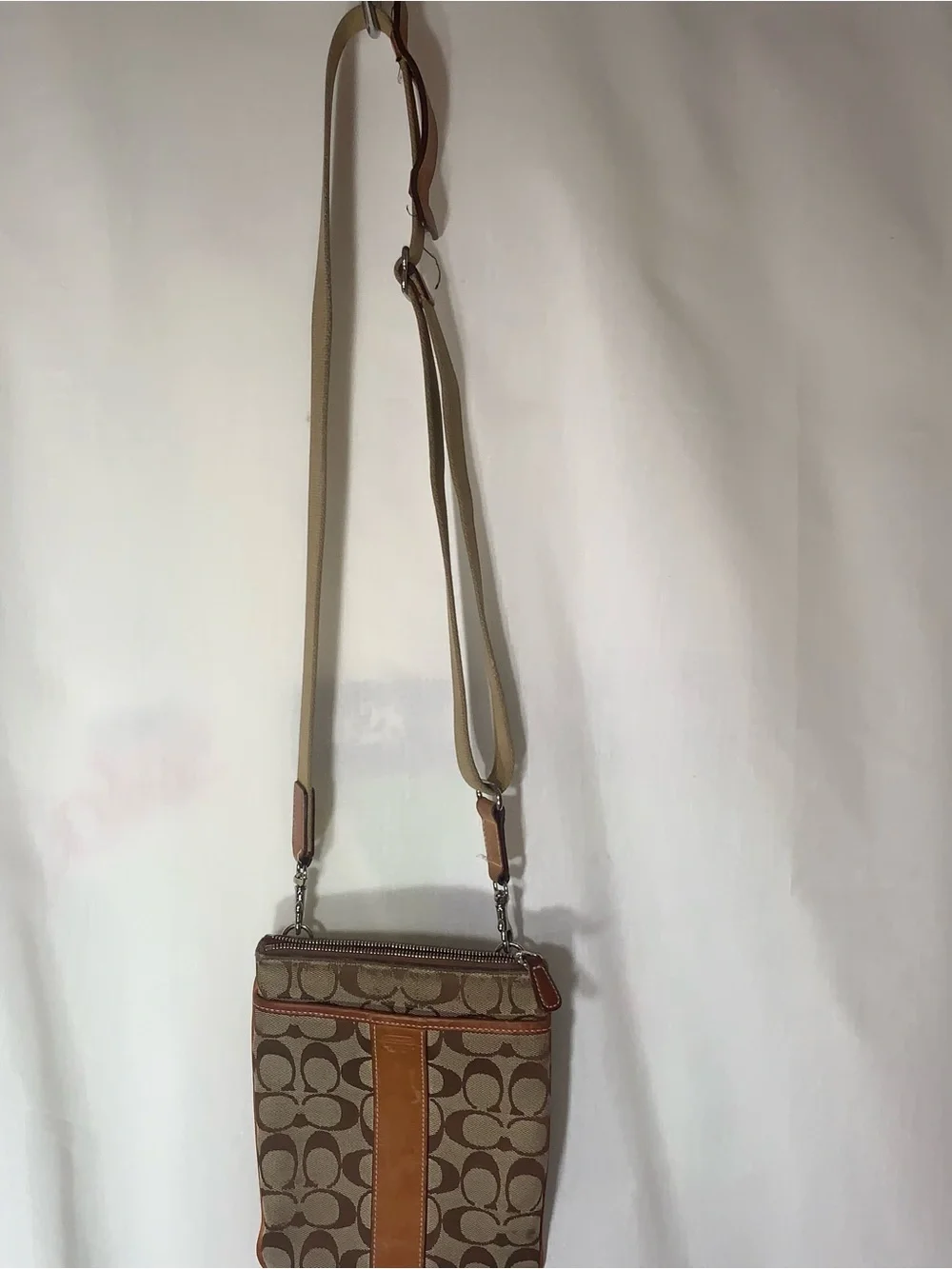 Coach Brown/Tan Signature Canvas Crossbody